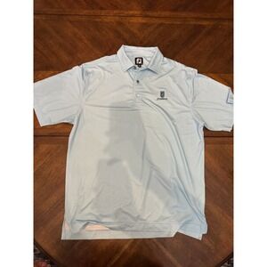 FootJoy Mens Stonebriar Country Club Houndstooth Golf Polo Shirt Blue Large FJ R